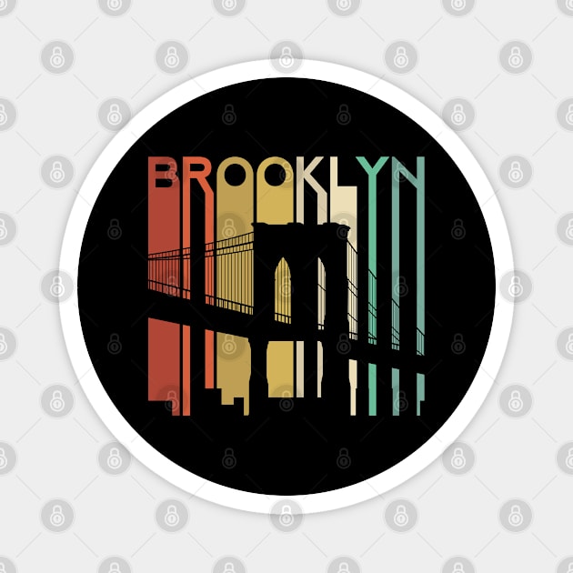 Brooklyn Bridge New York Retro Vintage Urban Architecure Bayridge Magnet by Shirtsurf